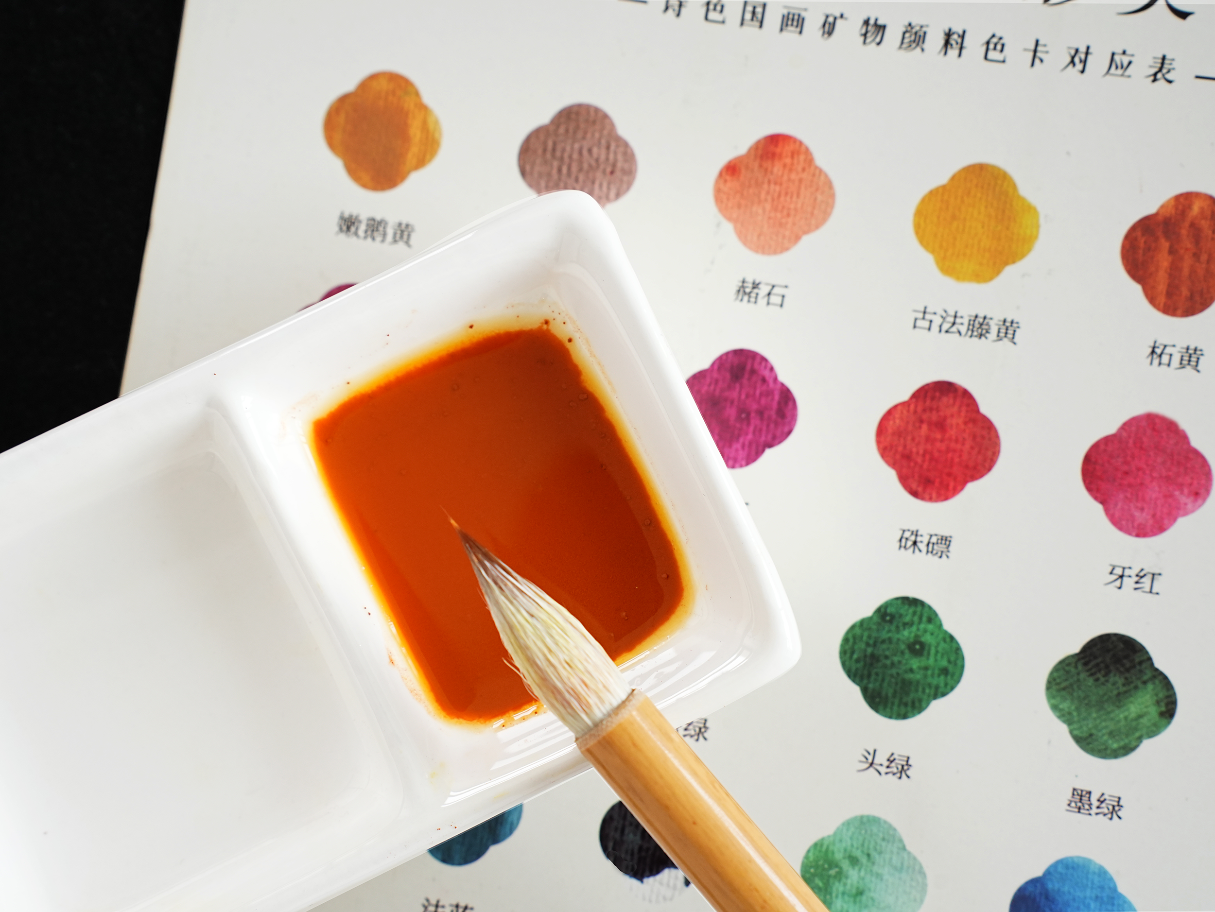 Mineral pigments for Chinese painting