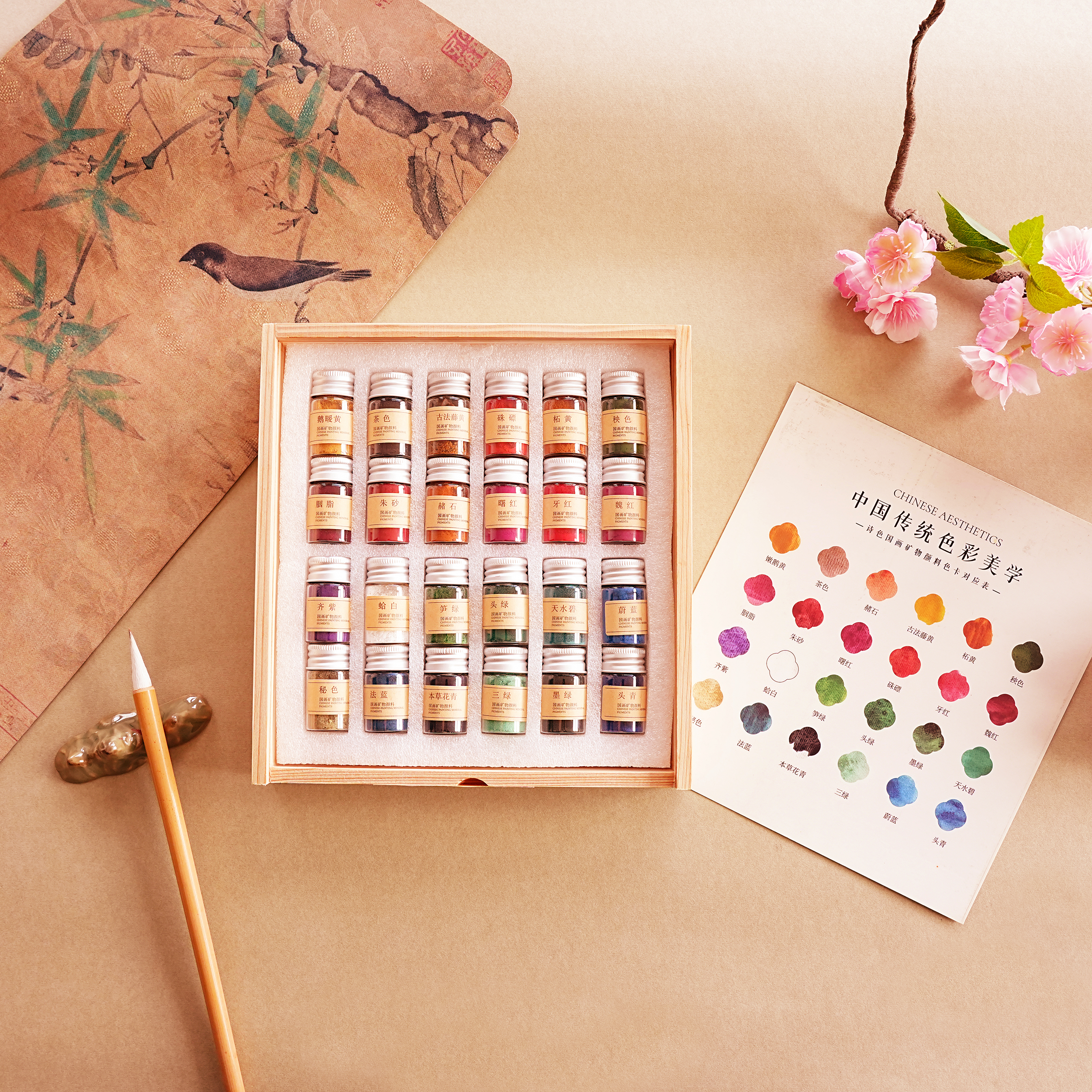Mineral pigments for Chinese painting